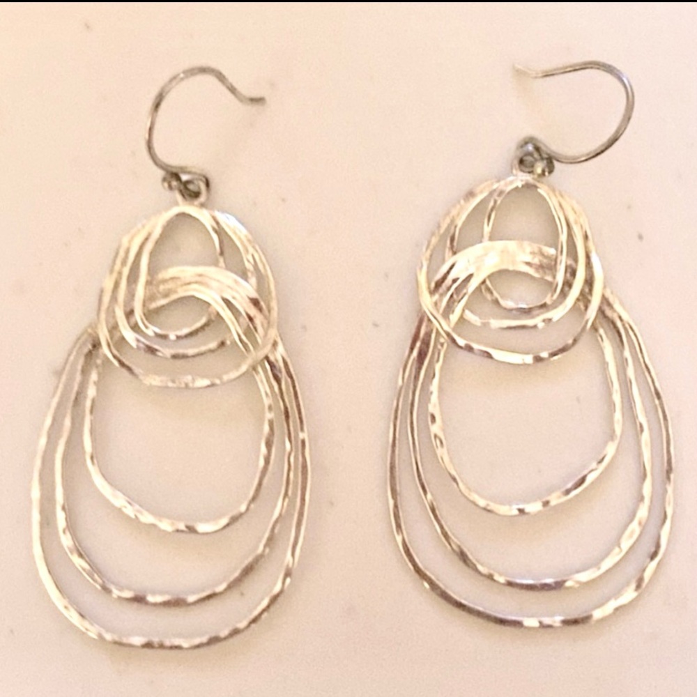 Silpada Vintage Sterling Silver Layered Bubbles Earrings - Picture 2 of 5